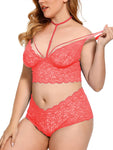 Xs and Os Women's Lace Bra Panty Lingerie Set