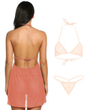 Xs and Os Women lace babydoll lingerie with Halter Neck bra panty lingerie set