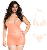 Xs and Os Women's Net 4-piece Babydoll Lingerie Set with Strappy Back
