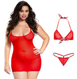 Xs and Os Women's Net 4-piece Babydoll Lingerie Set with Strappy Back