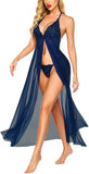Xs and Os Long Lace Babydoll Open Front Lingerie with Panty