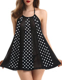 Xs and Os Women Halter Neck Babydoll Lingerie with Panty
