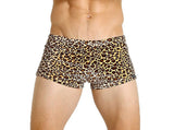 Xs and Os Men's Brief Leopard Print Velvet Trunk
