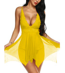 Xs and Os Women Lace Babydoll Lingerie with Panty