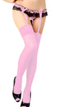 Xs and Os Women's Lace Garter Belt with attached panty and Sheer Lace Top Stockings Lingerie Set