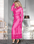 Xs and Os Women's Nightwear Sheer Mesh Lace Robe Lingerie Set