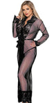 Xs and Os Women's Nightwear Sheer Mesh Lace Robe Lingerie Set