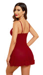 Xs and Os Women's Open Front Ruffled Babydoll Lingerie