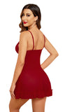 Xs and Os Women's Open Front Ruffled Babydoll Lingerie