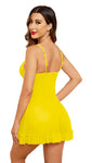 Xs and Os Women's Open Front Ruffled Babydoll Lingerie