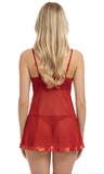 Xs and Os Women Sheer Mesh lace babydoll nightwear lingerie with g-string panty