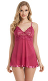 Xs and Os Women Sheer Mesh lace babydoll nightwear lingerie with g-string panty