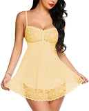 Xs and Os Women Lace Nightwear Babydoll Lingerie Nightie with Panty (Watermelon)