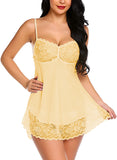 Xs and Os Women Lace Nightwear Babydoll Lingerie Nightie with Panty (Watermelon)