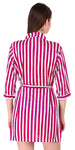 Xs and Os Women Stripe Satin Nightwear Robe Nightdress with Bra Panty Satin Lingerie Set