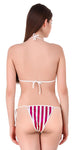 Xs and Os Women Stripe Satin Nightwear Robe Nightdress with Bra Panty Satin Lingerie Set