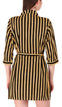 Xs and Os Women Stripe Satin Nightwear Robe Nightdress with Bra Panty Satin Lingerie Set
