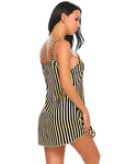 Xs and Os Women Stripe Satin Babydoll Nightwear Lingerie Sleep Dress with Panty