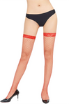 Xs and Os Lace Top Fishnet Thigh High Stockings For Women