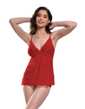 Xs and Os Women Lace Babydoll Lingerie with High Waist Panty