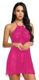 Xs and Os Women lace babydoll lingerie with Halter Neck bra panty lingerie set