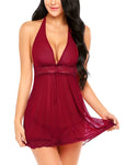 Xs and Os Women Babydoll Nightwear Lingerie Lace Bordered Design (Panty Included)