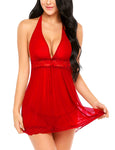 Xs and Os Women Babydoll Nightwear Lingerie Lace Bordered Design (Panty Included)