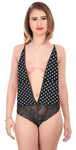 Xs and Os Women's Backless Lace Babydoll Lingerie Set