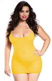 Xs and Os Women's Net 4-piece Babydoll Lingerie Set with Strappy Back