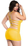 Xs and Os Women's Net 4-piece Babydoll Lingerie Set with Strappy Back