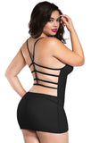Xs and Os Women's Net 4-piece Babydoll Lingerie Set with Strappy Back