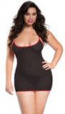 Xs and Os Women's Net 4-piece Babydoll Lingerie Set with Strappy Back