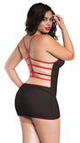 Xs and Os Women's Net 4-piece Babydoll Lingerie Set with Strappy Back