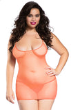 Xs and Os Women's Net 4-piece Babydoll Lingerie Set with Strappy Back