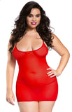 Xs and Os Women's Net 4-piece Babydoll Lingerie Set with Strappy Back