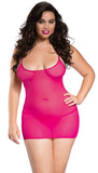 Xs and Os Women's Net 4-piece Babydoll Lingerie Set with Strappy Back