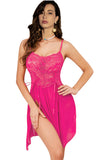 Xs and Os Combo of Women lace babydoll lingerie with panty and Net bikini bra g-string panty lingerie set