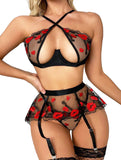 women lingerie set with garter belt