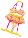 women bra panty lingerie set with garter belt