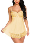 Xs and Os Women Lace Nightwear Babydoll Lingerie Nightie with Panty (Watermelon)