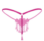women sexy thong g-string pearl panties