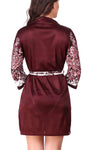 women satin floral print nightwear robe 
