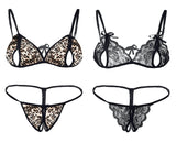 women sexy lingerie set peek a boo bra panty pack of 2