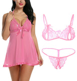 Women sexy babydoll lingerie with bra panty lingerie set