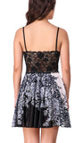 women satin floral babydoll lace nightwear