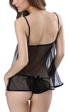 Black women babydoll lingerie with panty
