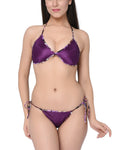 women satin bra panty lingerie set