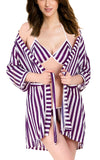 Women satin nightwear robe with bra panty lingerie set