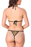 Woman sexy gold bra panty lingerie set