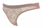 women embellished lace thong panties